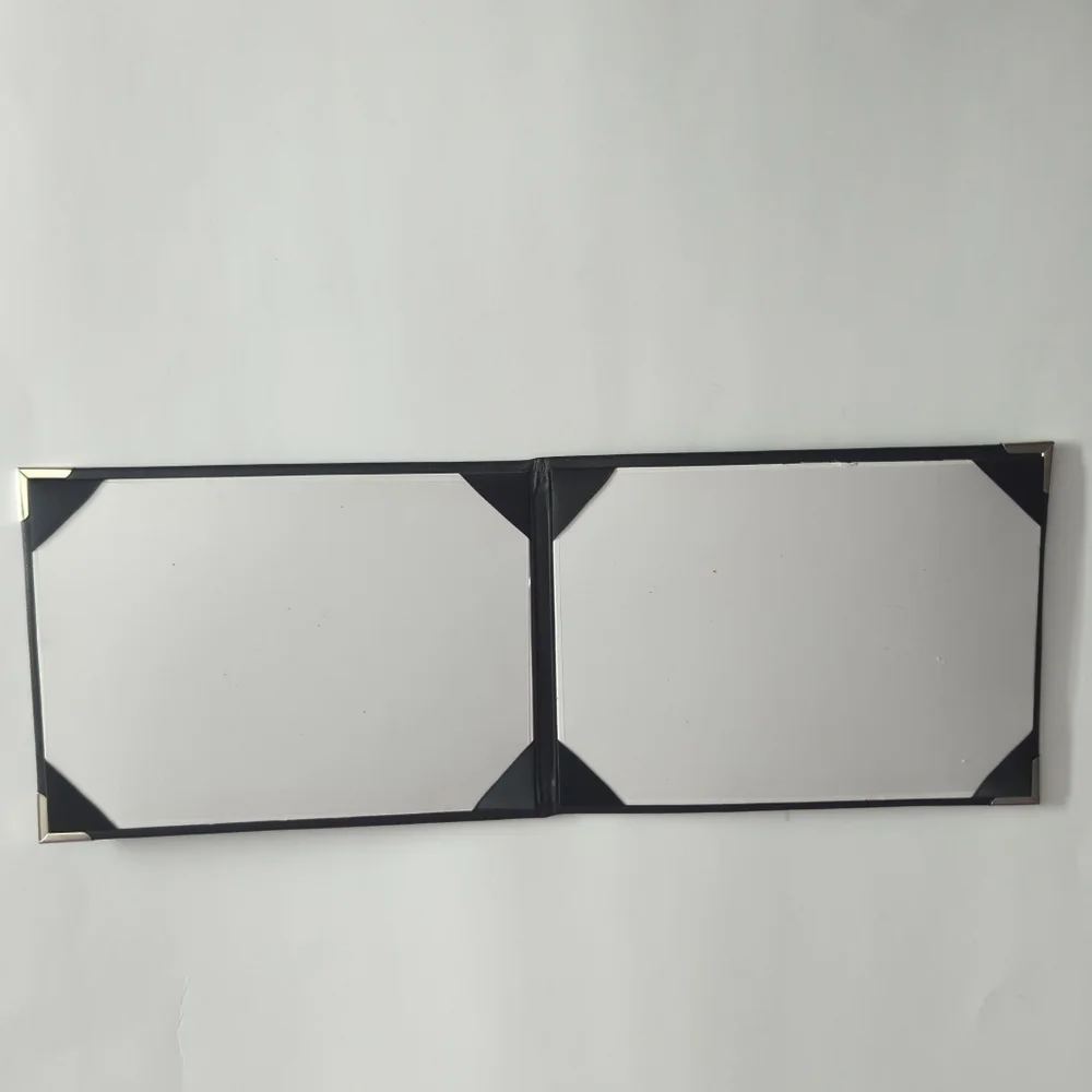Harley Davidson Black Leather Folding Double Picture/Document Desktop Frame